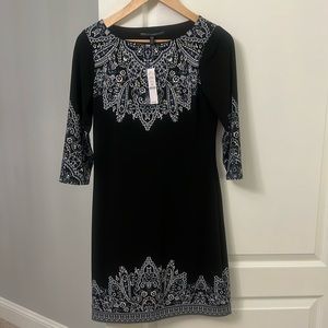 NWT WHBM dress. XSP.  Black with blue and grey embellished.